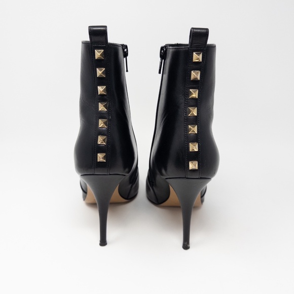Valentino Garavani Rockstud Stiletto Booties Black Leather Womens 38.5 EU 8.5 US - Picture 5 of 7